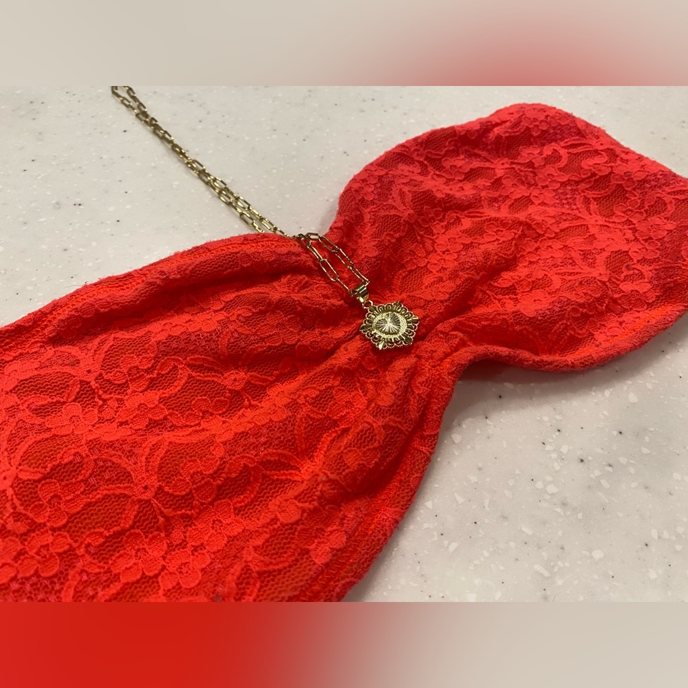 Aerie Bright Orange Lace Bandeau Size S